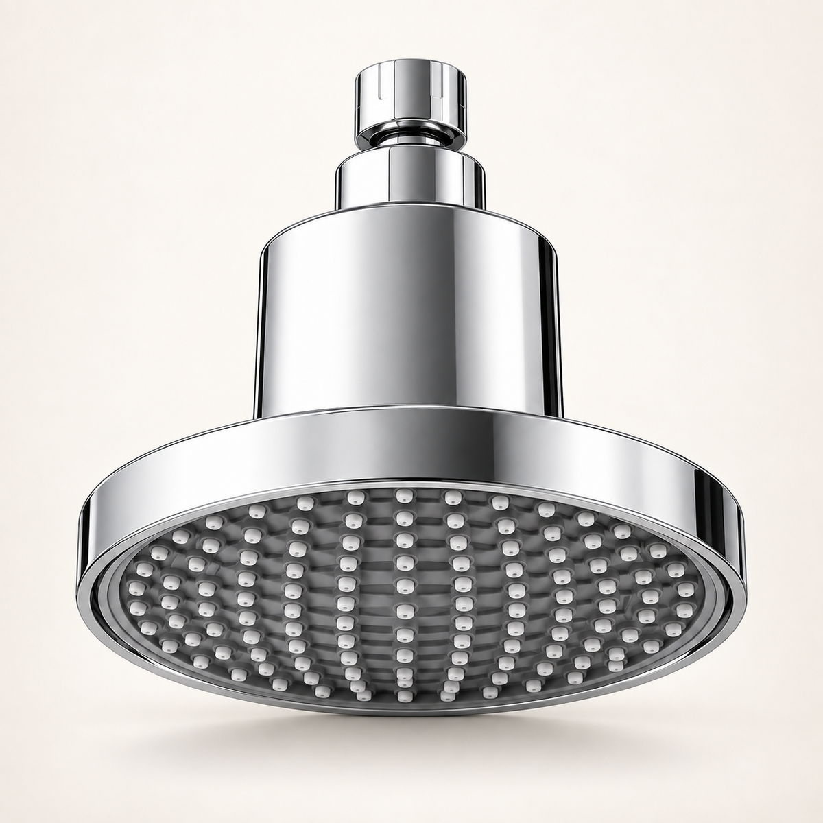 Chrome filtered showerhead with a seamless solid housing